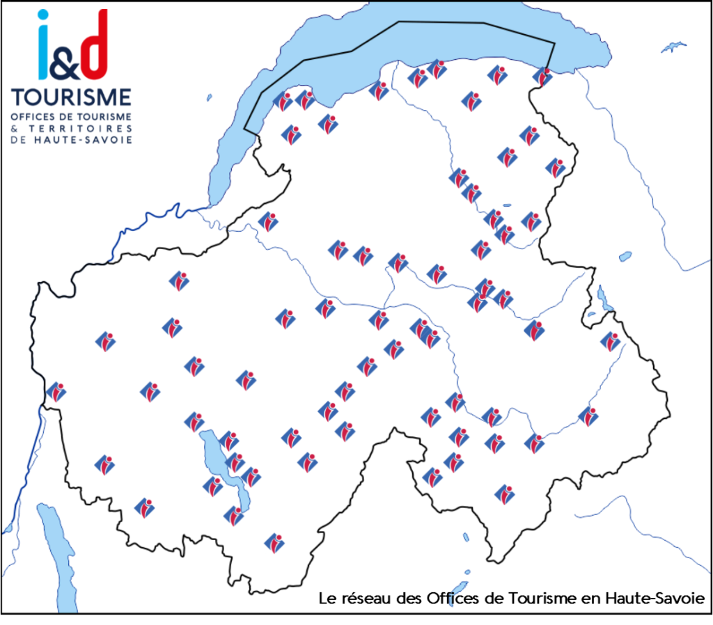 Carte des Offices de Tourisme en Haute-Savoie 74